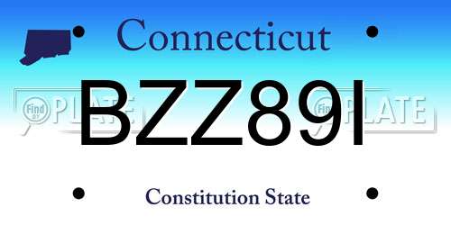 BZZ89I Connecticut License Plate