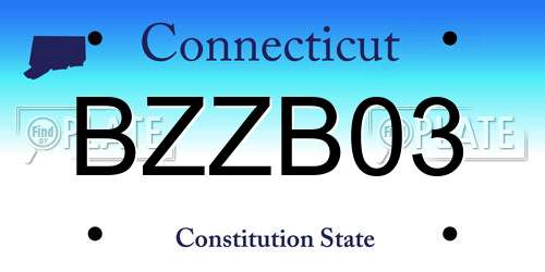BZZB03 Connecticut License Plate