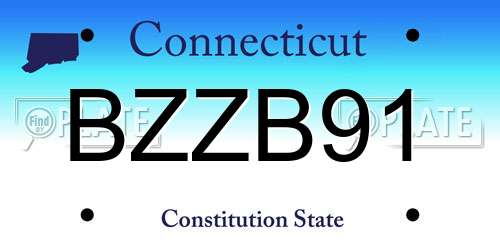 BZZB91 Connecticut License Plate