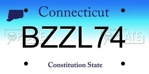 BZZL74 Connecticut License Plate