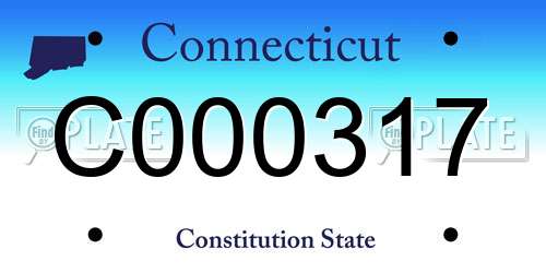 C000317 Connecticut License Plate