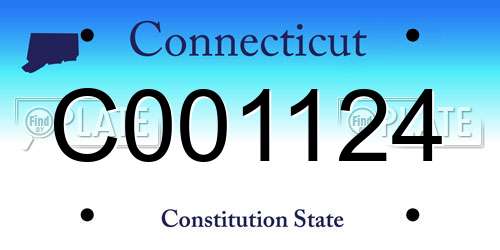 C001124 Connecticut License Plate