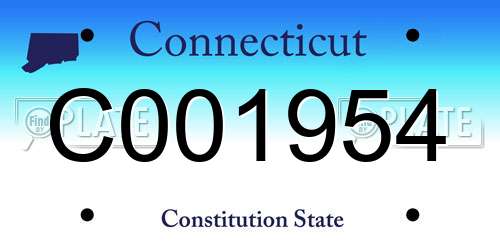 C001954 Connecticut License Plate