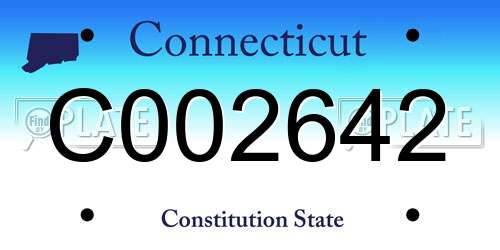 C002642 Connecticut License Plate