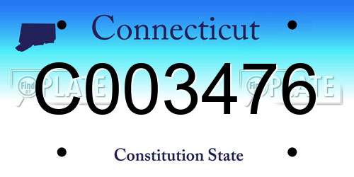 C003476 Connecticut License Plate