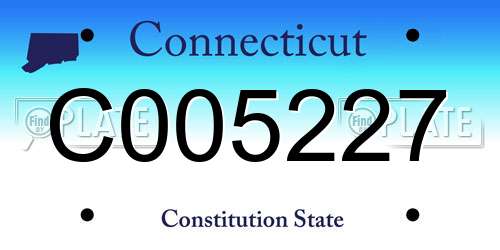 C005227 Connecticut License Plate