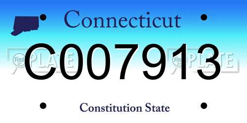 C007913 Connecticut License Plate