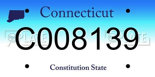 C008139 Connecticut License Plate