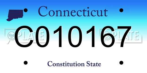 C010167 Connecticut License Plate
