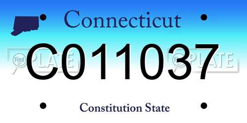 C011037 Connecticut License Plate