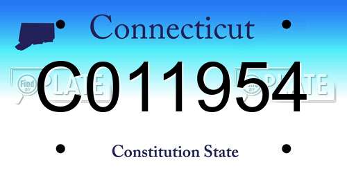 C011954 Connecticut License Plate