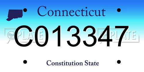 C013347 Connecticut License Plate