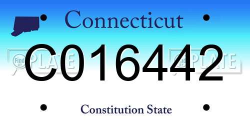 C016442 Connecticut License Plate