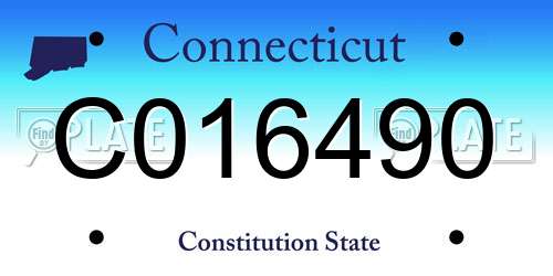 C016490 Connecticut License Plate