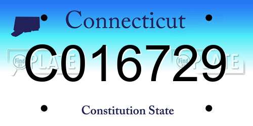 C016729 Connecticut License Plate