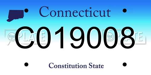 C019008 Connecticut License Plate