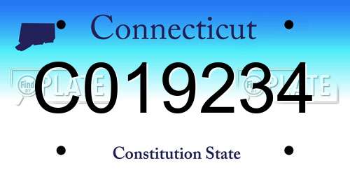 C019234 Connecticut License Plate