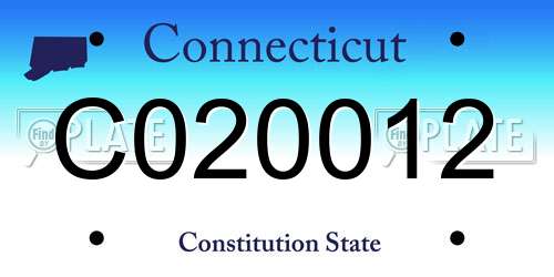 C020012 Connecticut License Plate