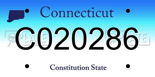C020286 Connecticut License Plate