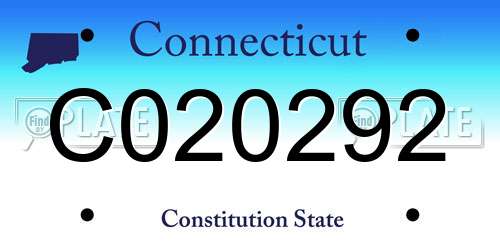C020292 Connecticut License Plate