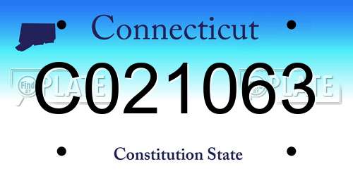 C021063 Connecticut License Plate
