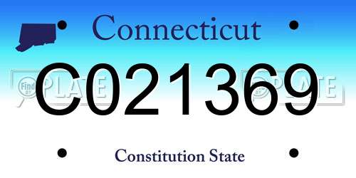 C021369 Connecticut License Plate