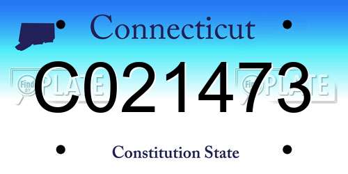 C021473 Connecticut License Plate
