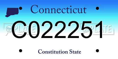 C022251 Connecticut License Plate