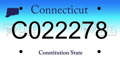 C022278 Connecticut License Plate