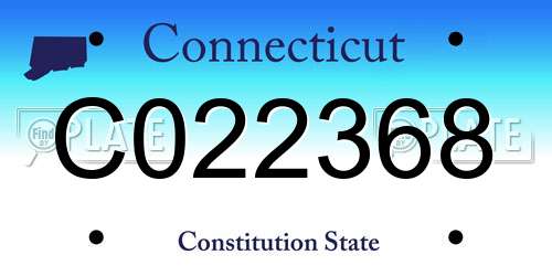 C022368 Connecticut License Plate