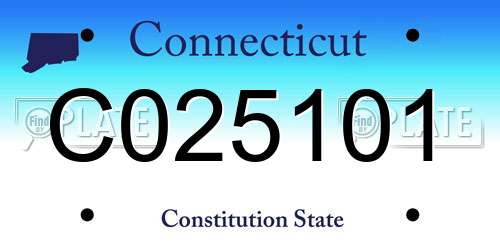 C025101 Connecticut License Plate