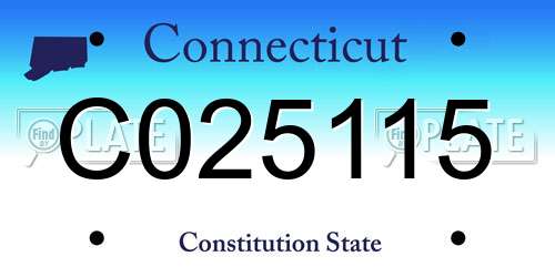 C025115 Connecticut License Plate
