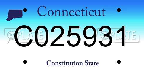 C025931 Connecticut License Plate