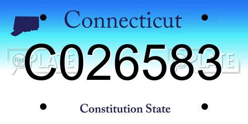 C026583 Connecticut License Plate
