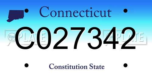 C027342 Connecticut License Plate