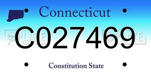 C027469 Connecticut License Plate