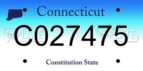 C027475 Connecticut License Plate
