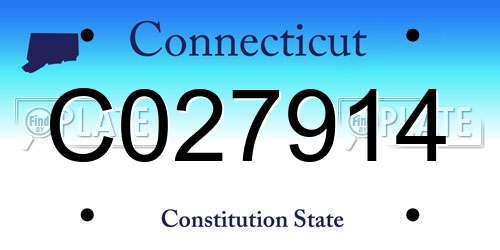 C027914 Connecticut License Plate