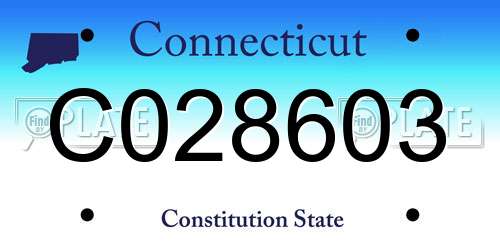C028603 Connecticut License Plate
