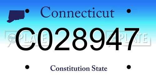 C028947 Connecticut License Plate
