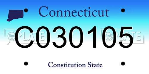C030105 Connecticut License Plate