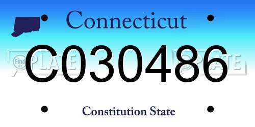 C030486 Connecticut License Plate