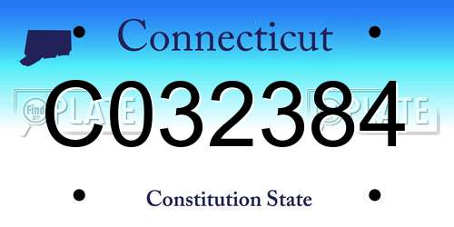 C032384 Connecticut License Plate