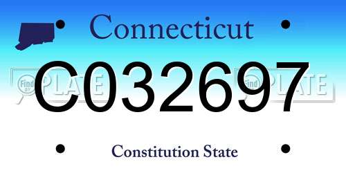 C032697 Connecticut License Plate