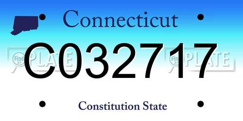 C032717 Connecticut License Plate