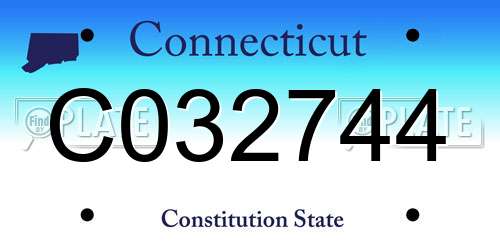 C032744 Connecticut License Plate