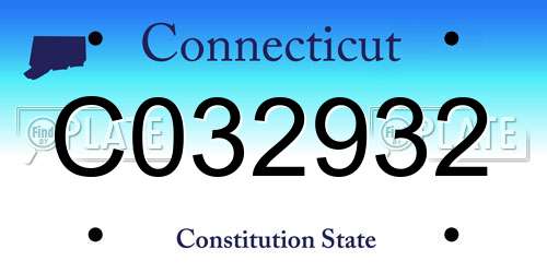 C032932 Connecticut License Plate