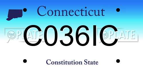 C036IC Connecticut License Plate