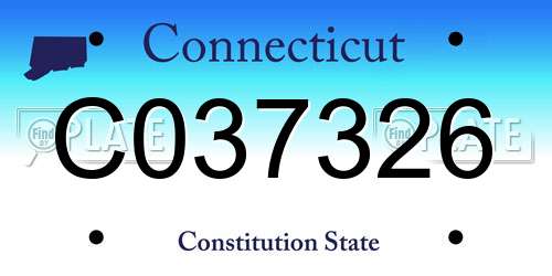 C037326 Connecticut License Plate