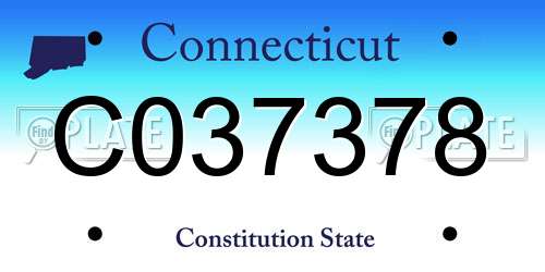 C037378 Connecticut License Plate